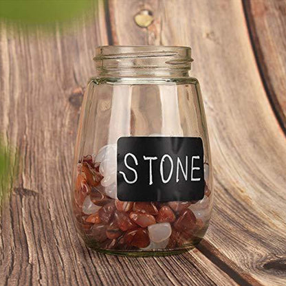 Removable Writing Chalkboard Sticker Home Kitchen Supplies Label, 5 Rolls Circular 3.5x5.5cm(Each), 5 Rolls Rectangle 3.5x5.5cm(Each)