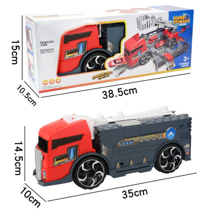 Camion porte-conteneurs de tracteur jouet pour enfants Simulation de parking Ensemble de modèles de voitures, Véhicule d'ingénierie, Camion de pompiers