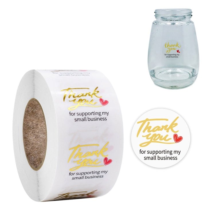 3 PCS Transparent Gilding Thank You Baking Sticker Envelope Sealing Sticker Gift Decoration Label, 2.5cm / 1inch