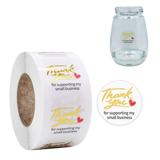 3 PCS Transparent Gilding Thank You Baking Sticker Envelope Sealing Sticker Gift Decoration Label, 2.5cm / 1inch