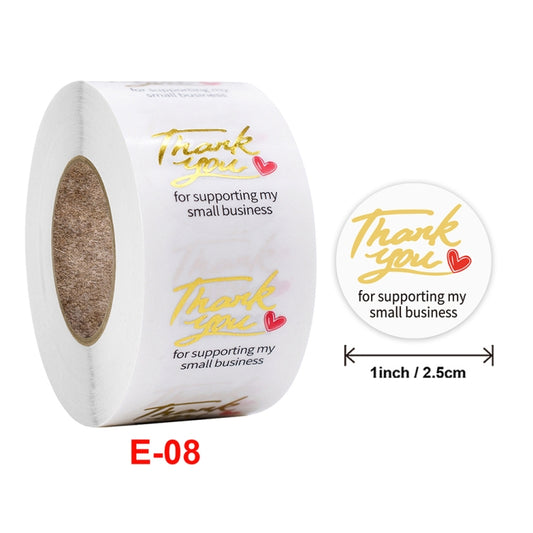 3 PCS Transparent Gilding Thank You Baking Sticker Envelope Sealing Sticker Gift Decoration Label, 2.5cm / 1inch