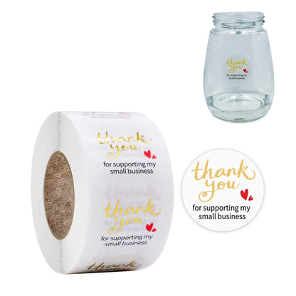 3 PCS Transparent Gilding Thank You Baking Sticker Envelope Sealing Sticker Gift Decoration Label, 2.5cm / 1inch