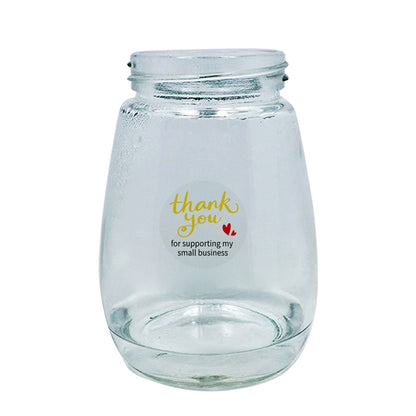 3 PCS Transparent Gilding Thank You Baking Sticker Envelope Sealing Sticker Gift Decoration Label, 2.5cm / 1inch