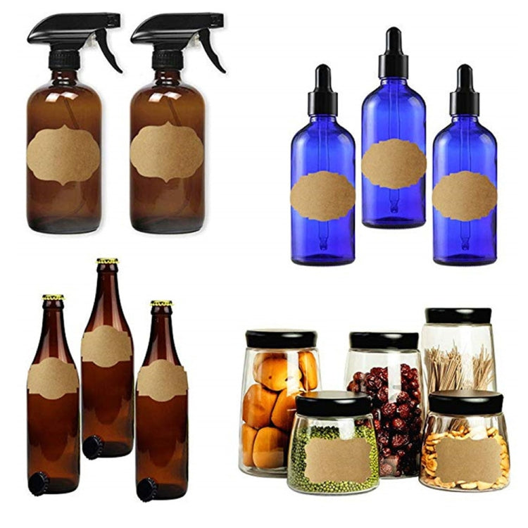 3 PCS Natural Brown Kraft Paper Gift Decoration Label Sticker, B-34, B-35, B-36, B-37