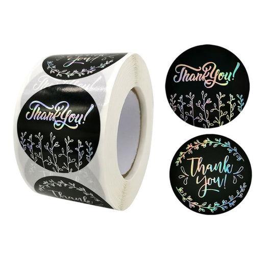 Boutique Packaging Supplies Round Rainbow Silver Laser Stickers, Silver