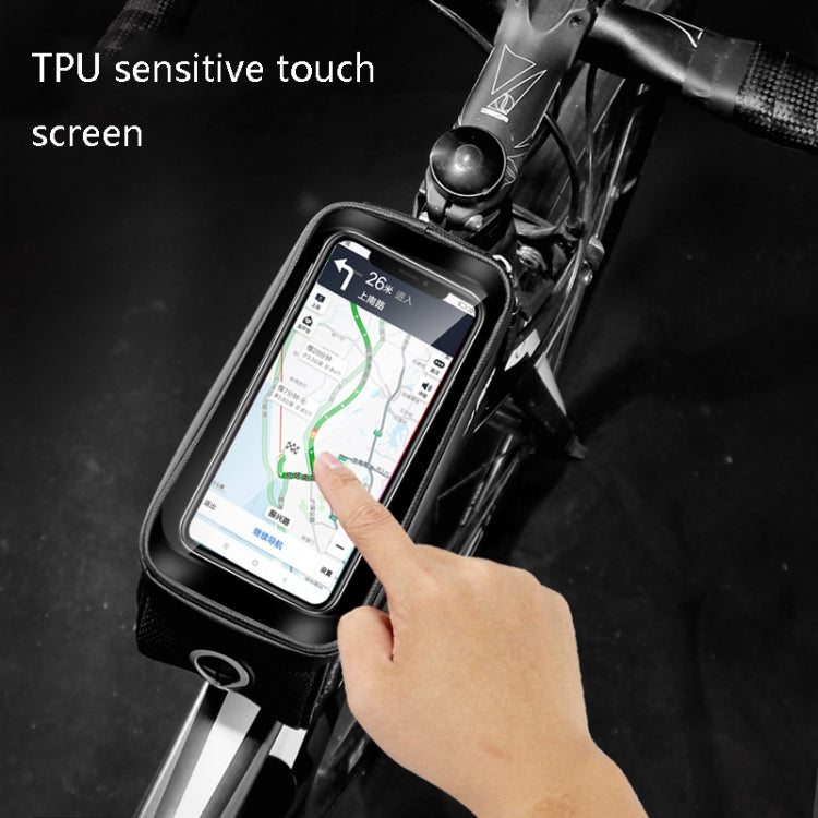 WILD MAN ES3 Sac de vélo à coque dure, Sac de poutre avant, Sac de tube supérieur pour téléphone portable avec écran tactile, Équipement de cyclisme, ES3 (Noir)