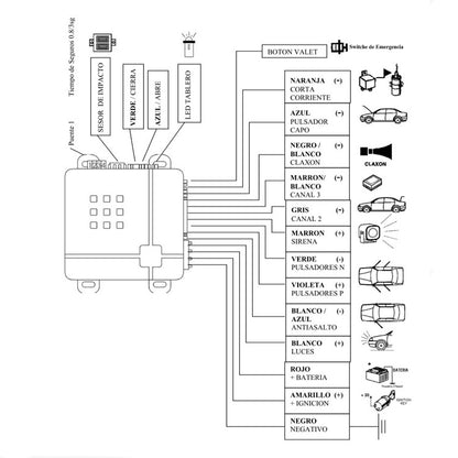 8pcs /Set Car Alarm Remote Control Alarm With Alarm Horn, TSK-100-253