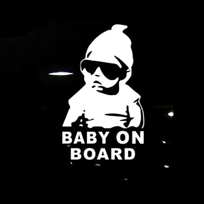 20pcs 14*9CM BABY ON BOARD Cool Rear Reflective Sunglasses Child Car Stickers Warning Decals, BABY ON BOARD