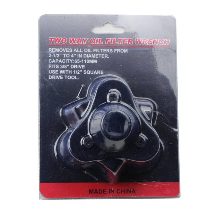Outils de réparation automobile Clé à filtre à huile avec outil de démontage à 3 mâchoires pour voitures Outil de démontage de filtre interface 3/8 pouce, 3/8 pouce