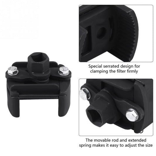 60mm-80mm Universal Cast Steel Adjustable 2 Jaw Oil Filter Wrench Fuel Remover Removal Tool Two-claw Cast Steel Filter Wrenches, 60-80mm