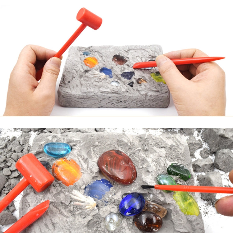 3 jouets de fouille de trésor archéologique colorés en pierres précieuses, jouet créatif de puzzle DIY, 3 jouets de puzzle DIY