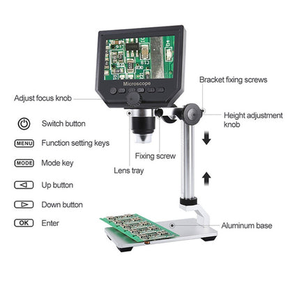 G600A HD Mobile Phone Repair Microscope 4.3 Inch Screen Digital Microscope Electron Microscope