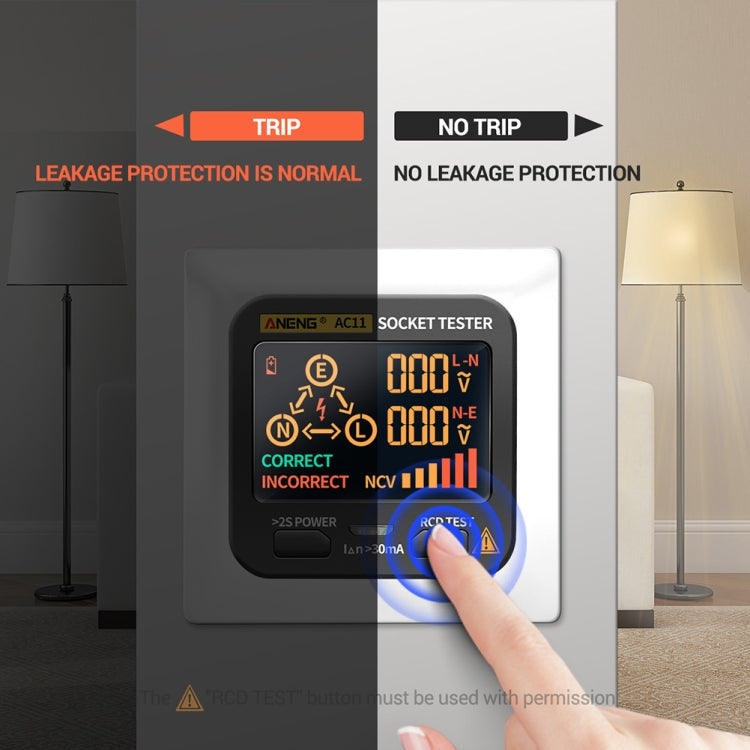 ANENG AC11 Multifunctional Digital Display Socket Tester Electrical Ground Wire Tester