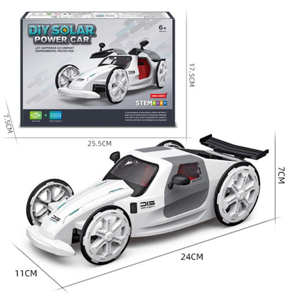Jouet de voiture de sport solaire à assembler pour enfants, modèle à 4 roues motrices électrique pour l'éducation scientifique, jouet de voiture de sport solaire à assembler