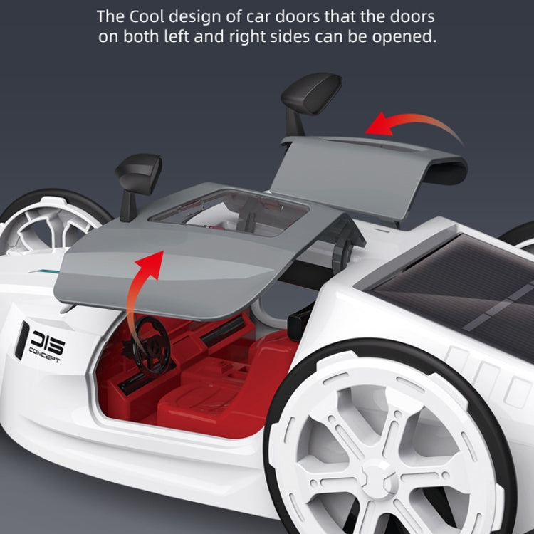 Jouet de voiture de sport solaire à assembler pour enfants, modèle à 4 roues motrices électrique pour l'éducation scientifique, jouet de voiture de sport solaire à assembler