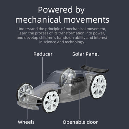 Jouet de voiture de sport solaire à assembler pour enfants, modèle à 4 roues motrices électrique pour l'éducation scientifique, jouet de voiture de sport solaire à assembler
