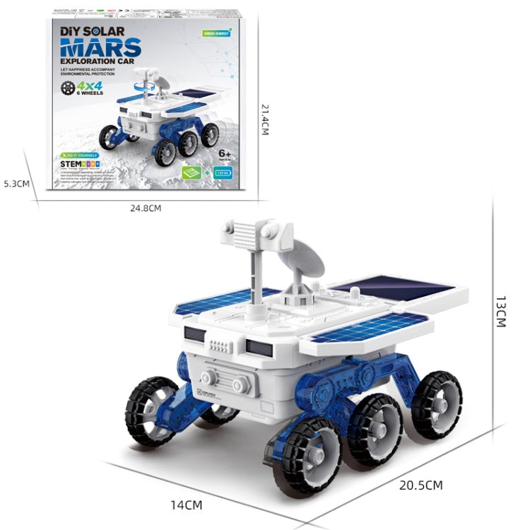 Jouet de voiture d'exploration martienne solaire DIY pour enfants, puzzle scientifique éducatif, modèle électrique assemblé à 4 roues motrices, Jouet de voiture d'exploration martienne solaire