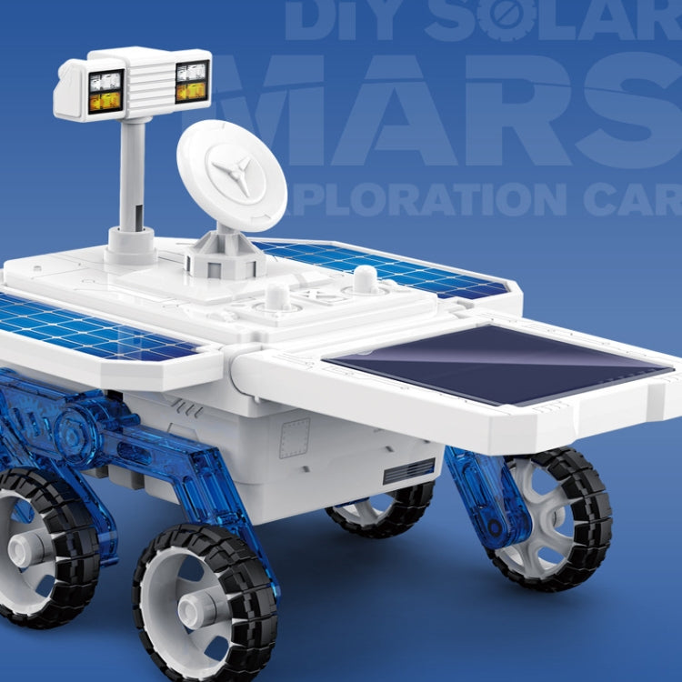 Jouet de voiture d'exploration martienne solaire DIY pour enfants, puzzle scientifique éducatif, modèle électrique assemblé à 4 roues motrices, Jouet de voiture d'exploration martienne solaire