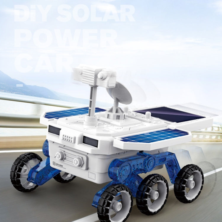 Jouet de voiture d'exploration martienne solaire DIY pour enfants, puzzle scientifique éducatif, modèle électrique assemblé à 4 roues motrices, Jouet de voiture d'exploration martienne solaire