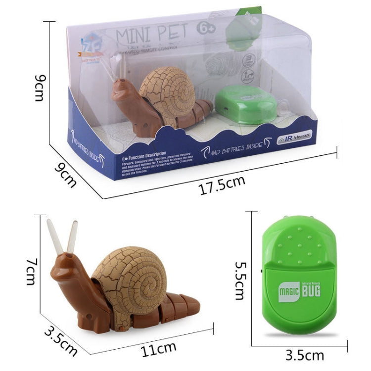7701 Enfants Télécommande électrique infrarouge Escargot Simulation animal de compagnie difficile, Escargot (Gris), Escargot (Marron)