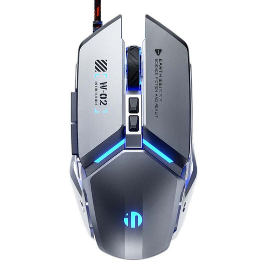 Inphic W-02 6 Keys Home Office Luminous Macro Programming USB Computer Mechanical Game Wired Mouse, PW2 (King Nebula), PW2 (Jedi Password), W-02 (Metallic Gray), PW2 (Classic Black)