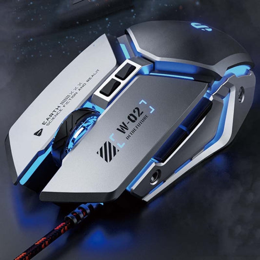 Inphic W-02 6 Keys Home Office Luminous Macro Programming USB Computer Mechanical Game Wired Mouse, PW2 (King Nebula), PW2 (Jedi Password), W-02 (Metallic Gray), PW2 (Classic Black)
