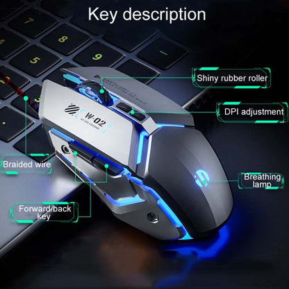 Inphic W-02 6 Keys Home Office Luminous Macro Programming USB Computer Mechanical Game Wired Mouse, PW2 (King Nebula), PW2 (Jedi Password), W-02 (Metallic Gray), PW2 (Classic Black)