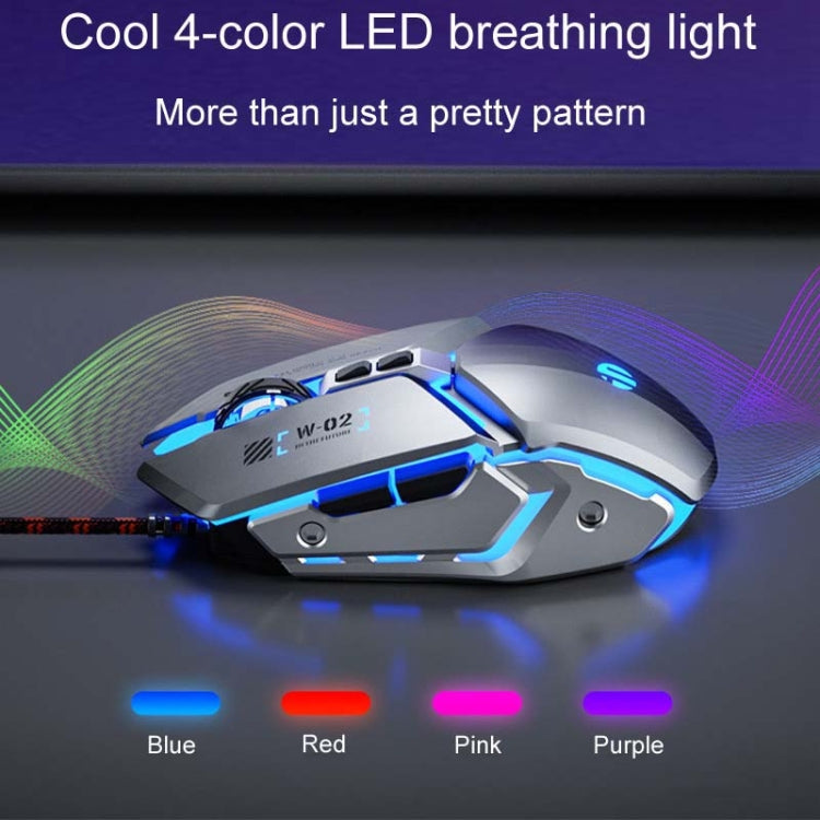 Inphic W-02 6 Keys Home Office Luminous Macro Programming USB Computer Mechanical Game Wired Mouse, PW2 (King Nebula), PW2 (Jedi Password), W-02 (Metallic Gray), PW2 (Classic Black)