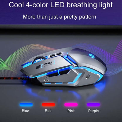 Inphic W-02 6 Keys Home Office Luminous Macro Programming USB Computer Mechanical Game Wired Mouse, PW2 (King Nebula), PW2 (Jedi Password), W-02 (Metallic Gray), PW2 (Classic Black)