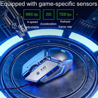 Inphic W-02 6 Keys Home Office Luminous Macro Programming USB Computer Mechanical Game Wired Mouse, PW2 (King Nebula), PW2 (Jedi Password), W-02 (Metallic Gray), PW2 (Classic Black)