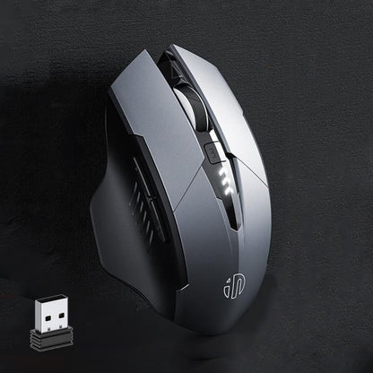 Inphic A1 6 Keys 1000/1200/1600 DPI Home Gaming Wireless Mechanical Mouse, Colour: Gray Wireless+Bluetooth 4.0+Bluetooth 5.0, Red Wireless Charging Silent Version, Gray Wireless+Bluetooth 4.0+Bluetooth 5.0, Black Wireless+Bluetooth 4.0+Bluetooth 5.0   ...