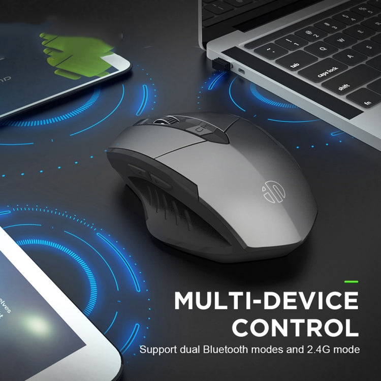 Inphic A1 6 Keys 1000/1200/1600 DPI Home Gaming Wireless Mechanical Mouse, Colour: Gray Wireless+Bluetooth 4.0+Bluetooth 5.0, Red Wireless Charging Silent Version, Gray Wireless+Bluetooth 4.0+Bluetooth 5.0, Black Wireless+Bluetooth 4.0+Bluetooth 5.0   ...