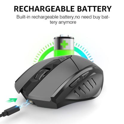 Inphic A1 6 Keys 1000/1200/1600 DPI Home Gaming Wireless Mechanical Mouse, Colour: Gray Wireless+Bluetooth 4.0+Bluetooth 5.0, Red Wireless Charging Silent Version, Gray Wireless+Bluetooth 4.0+Bluetooth 5.0, Black Wireless+Bluetooth 4.0+Bluetooth 5.0   ...
