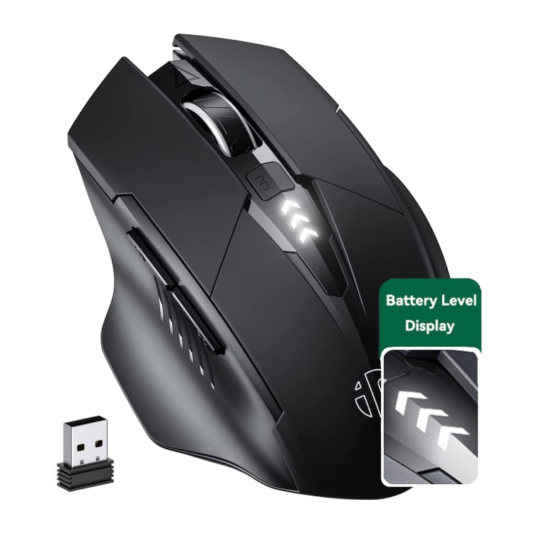 Inphic A1 6 Keys 1000/1200/1600 DPI Home Gaming Wireless Mechanical Mouse, Colour: Gray Wireless+Bluetooth 4.0+Bluetooth 5.0, Red Wireless Charging Silent Version, Gray Wireless+Bluetooth 4.0+Bluetooth 5.0, Black Wireless+Bluetooth 4.0+Bluetooth 5.0   ...