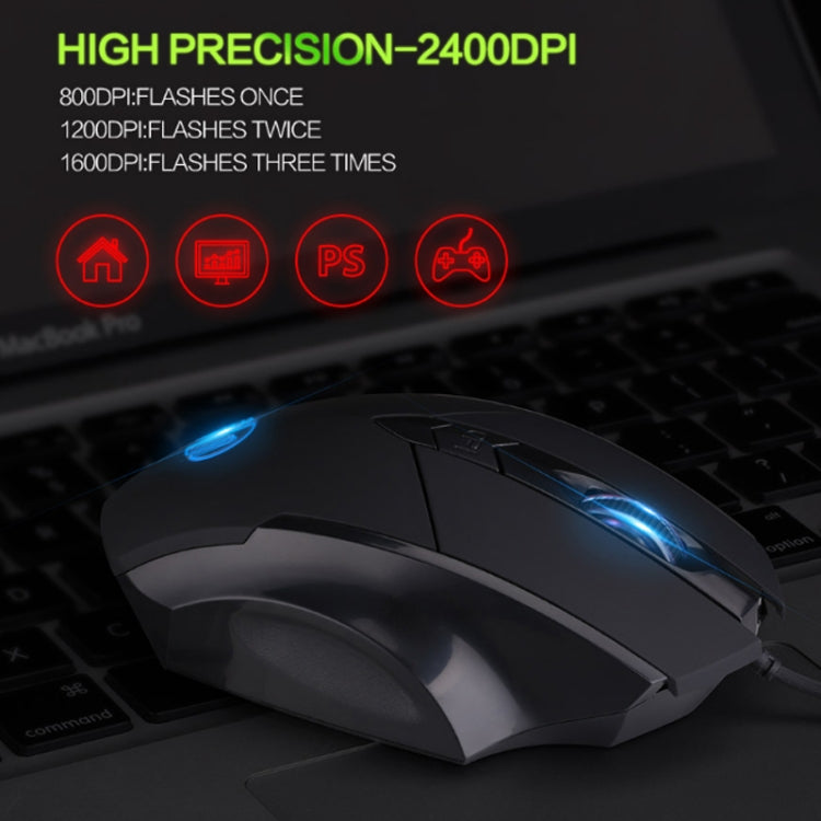 Inphic PW1 Game Mute Macro Definition Illuminated Wired Mouse, Cable Length: 1.5m, Mute Red Game Version, Mute Titanium Gray Game Version, Mute Black Business Version, Mute Black Game Version