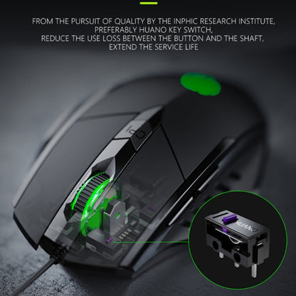 Inphic PW1 Game Mute Macro Definition Illuminated Wired Mouse, Cable Length: 1.5m, Mute Red Game Version, Mute Titanium Gray Game Version, Mute Black Business Version, Mute Black Game Version