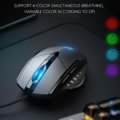 Inphic PW1 Game Mute Macro Definition Illuminated Wired Mouse, Cable Length: 1.5m, Mute Red Game Version, Mute Titanium Gray Game Version, Mute Black Business Version, Mute Black Game Version