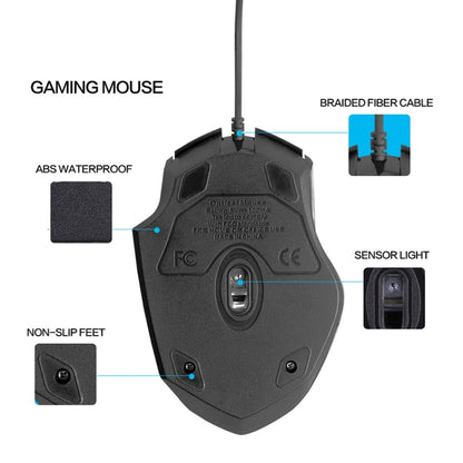 Inphic PW1 Game Mute Macro Definition Illuminated Wired Mouse, Cable Length: 1.5m, Mute Red Game Version, Mute Titanium Gray Game Version, Mute Black Business Version, Mute Black Game Version
