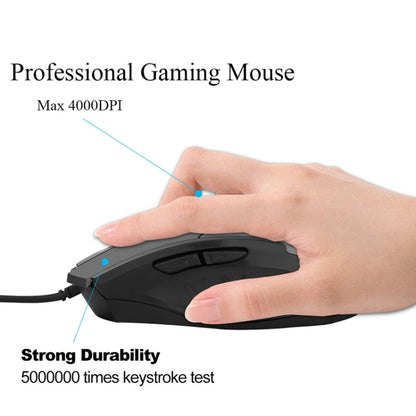 Inphic PW1 Game Mute Macro Definition Illuminated Wired Mouse, Cable Length: 1.5m, Mute Red Game Version, Mute Titanium Gray Game Version, Mute Black Business Version, Mute Black Game Version