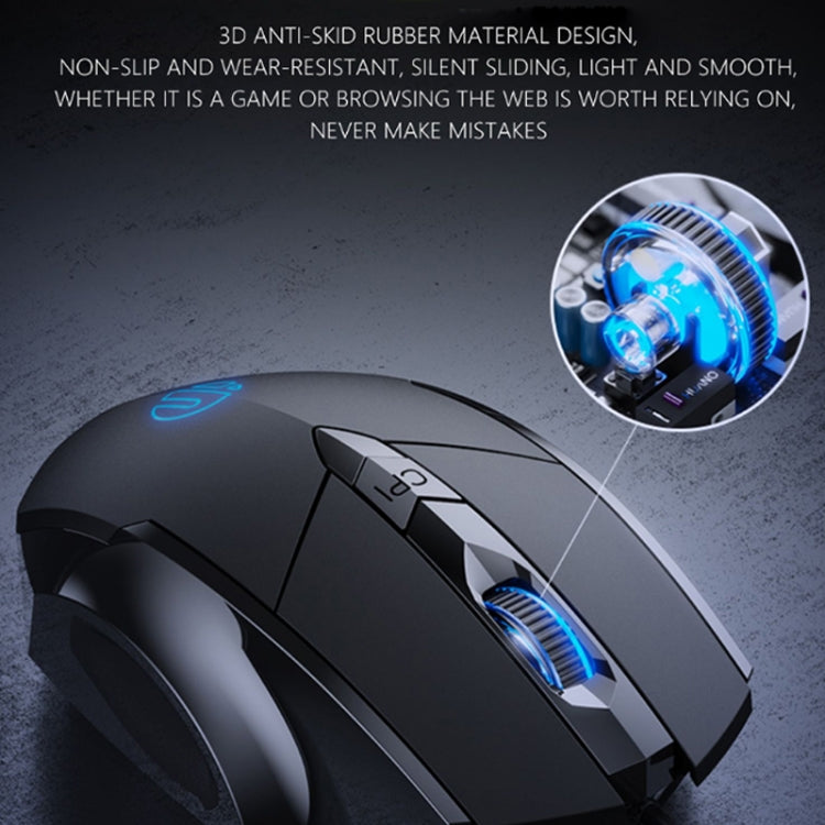 Inphic PW1 Game Mute Macro Definition Illuminated Wired Mouse, Cable Length: 1.5m, Mute Red Game Version, Mute Titanium Gray Game Version, Mute Black Business Version, Mute Black Game Version