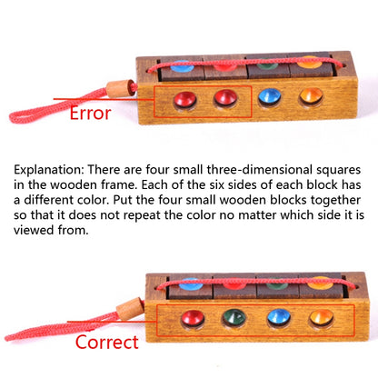2 Sets Adult Wooden Educational Toy Cube Block Color Matching Chess, Cube Block Chess