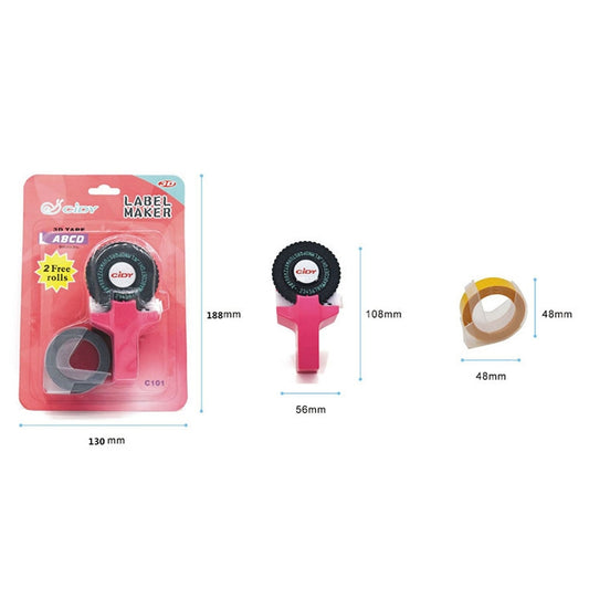 CIDY C101 Mini Manual Label Machine Embossing Machine Typewriter Hand Account Decorative Tape Paper, Random Color Delivery