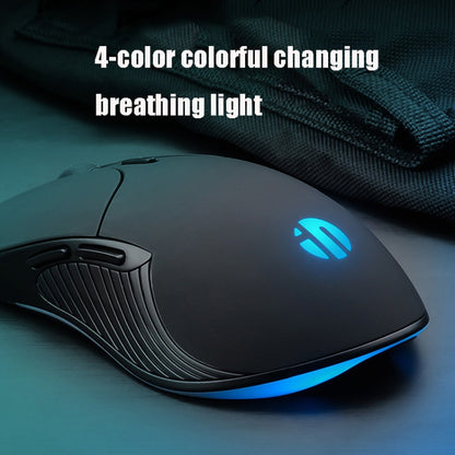 Inphic PB1 Business Office Mute Macro Definition Gaming Wired Mouse, Cable Length: 1.5m, Black Silen Business Version, Classic Back Breathing Light, Matte White Breathing Light