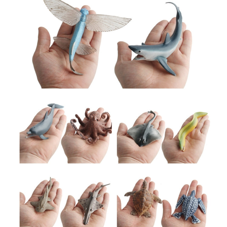 3er-Pack Simulation Meerestier Modell Ornamente, Sägezahnrochen, Rochen, Meeresschildkröte, Makohai, Glücklicher Delphin, Kleiner Seehund, Segelfisch, Geigenrochen, Krake, Fliegender Fisch, Lederschildkröte, Aal
