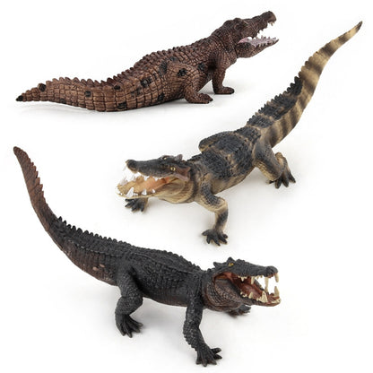 Modèle de Crocodile de Simulation en PVC, Jouet de Décoration Statique d'Animal Sauvage, LX829, PL127-888, PL127-923, Lot de 3 Pièces