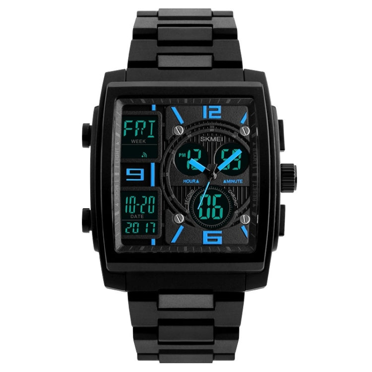 SKMEI 1274 Montre électronique tendance pour hommes, multifonctionnelle, sport de plein air, rouge, bleu, noir, doré