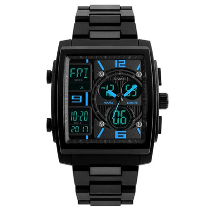SKMEI 1274 Montre électronique tendance pour hommes, multifonctionnelle, sport de plein air, rouge, bleu, noir, doré