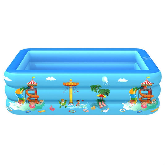 Household Indoor and Outdoor Amusement Park Pattern Children Square Inflatable Swimming Pool, 130 x 85 x 50cm, 150 x 110 x 50cm, 180 x 130 x 55cm, 210 x 135 x 55cm