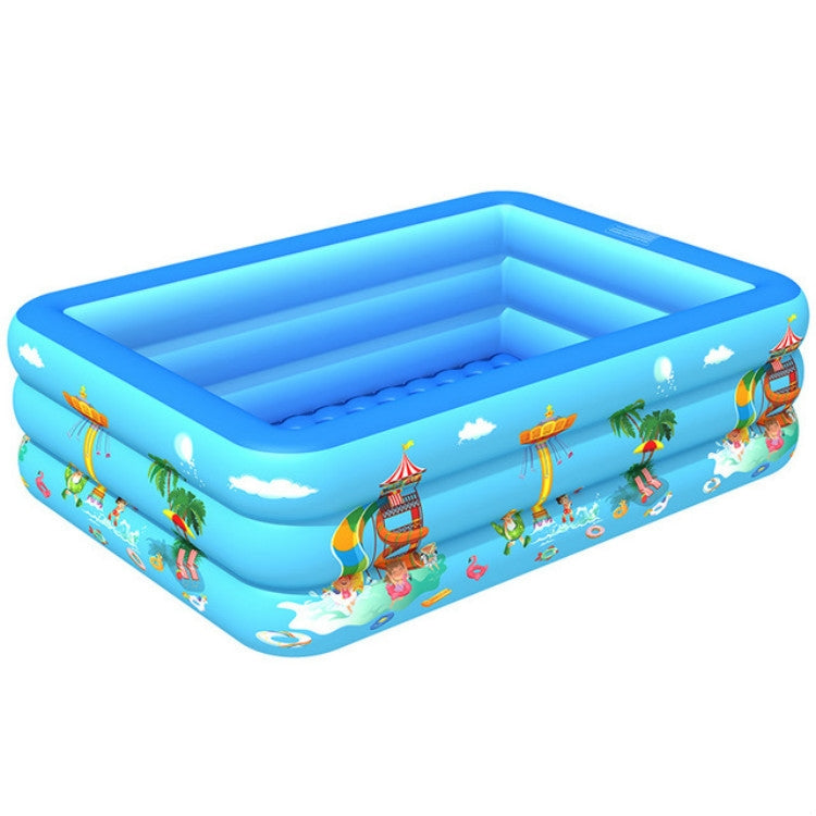 Piscine Gonflable Carrée pour Enfants, Motif Parc d'Attractions Intérieur et Extérieur, 130 x 85 x 50cm, 150 x 110 x 50cm