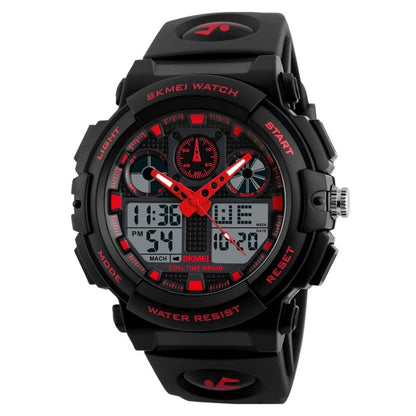 SKMEI 1270 Montre numérique à double affichage étanche pour homme, montre de sport de plein air, Rouge, Vert, Bleu, Gris, Doré